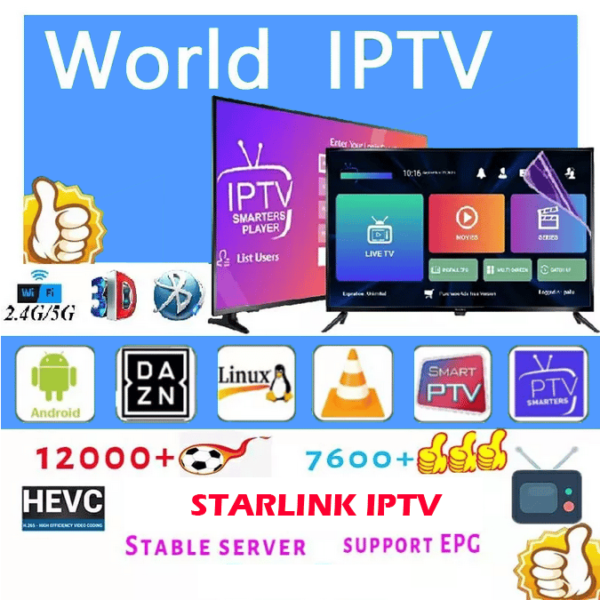 IPTV – 1 Month Subscription 4k quality – antifreez – worldwide channels test 12H Free(contact support for test free)